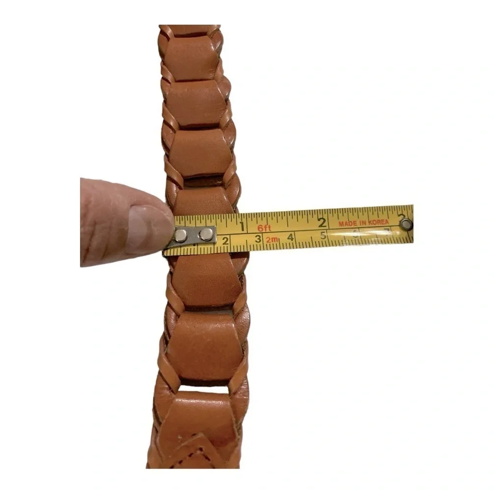 Chain Link Woven, Genuine Leather Belt, size S/M